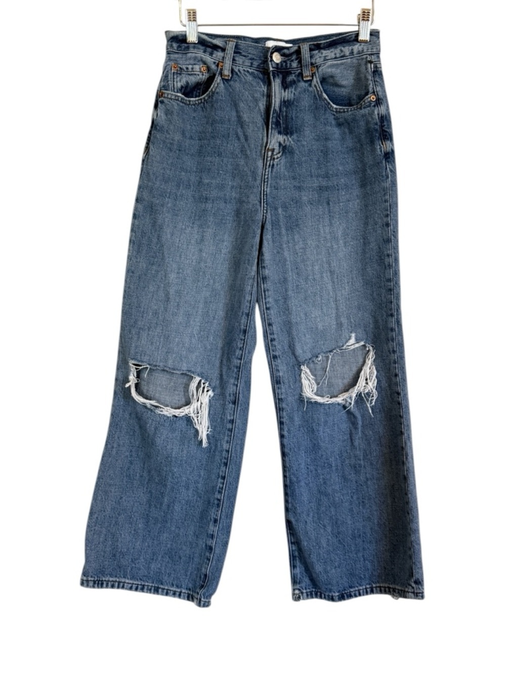 Pistola P6246KEE-ATD Distressed Wide-Leg Jeans – Vintage Wash Women’s Size 26